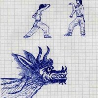 Дракон. Рисунок ногой. 1995г.